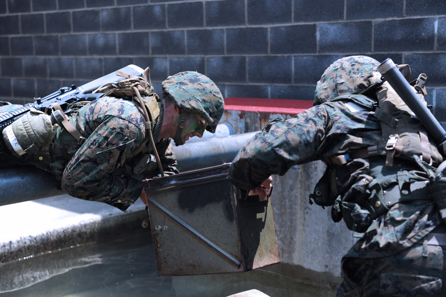 Marines in water training